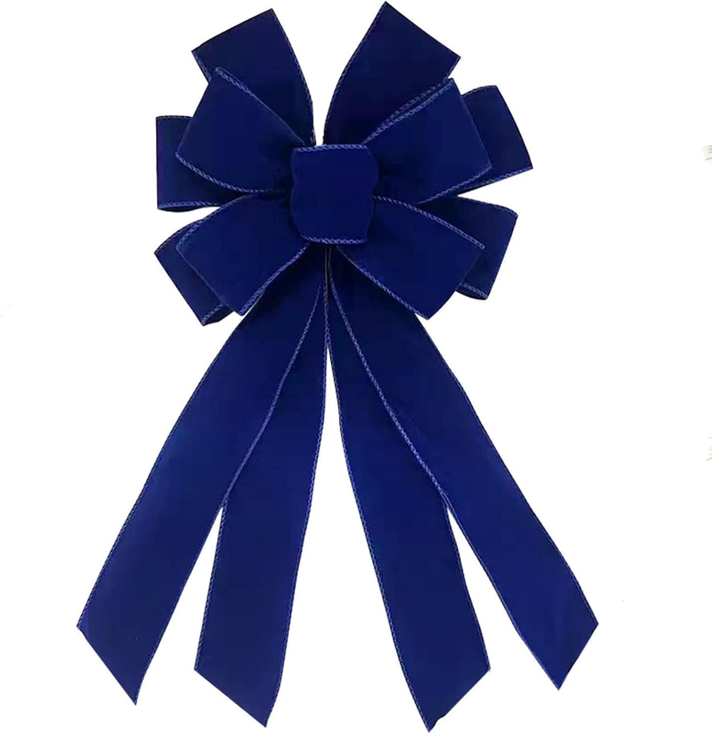 Christmas Navy Blue Velvet Wreath Bow for Front Door Decor, 20 x 11 Inches Large Festival Bows Winter Farmhouse Bow Wedding Tree Topper Ornament Bow for Wreath Home Decorations