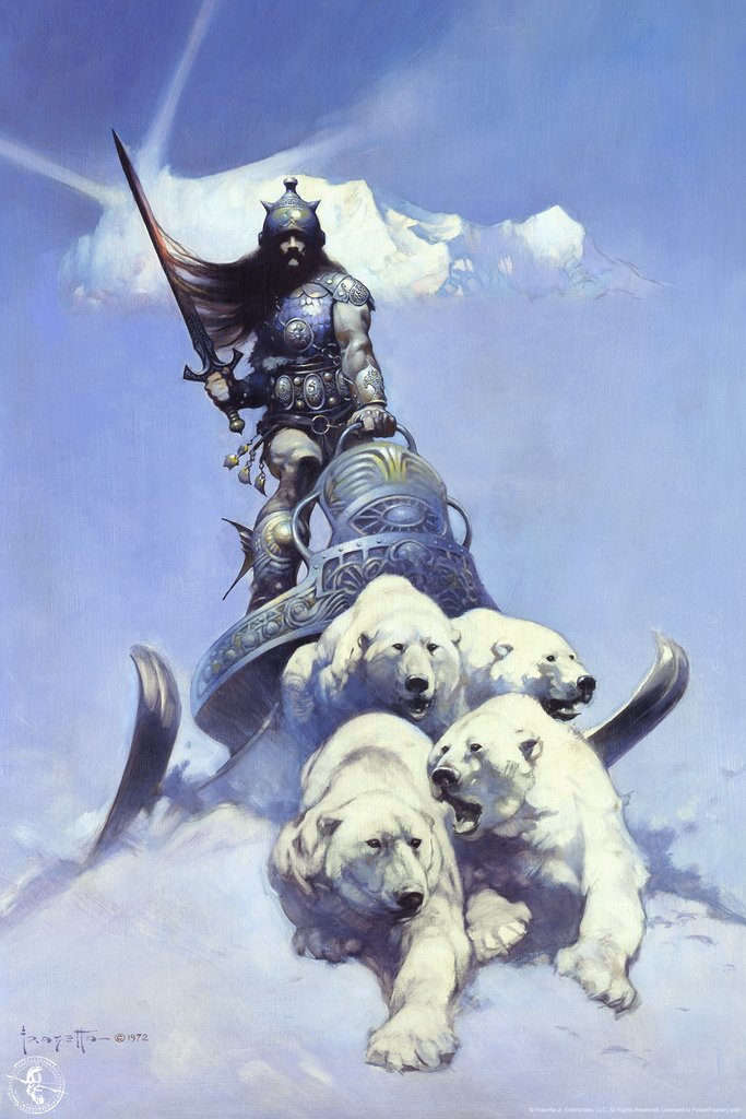 Amazon.com: Silver Warrior by Frank Frazetta Poster Fantasy