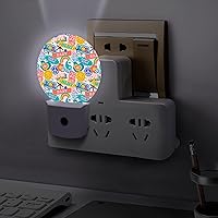 Vista 5 de Niapessel Night Lights Plug Into Wall Retro 90s Funny Quote Print Nightlights with Light Sensors Led Night Light Automatic for Bedroom Hallway