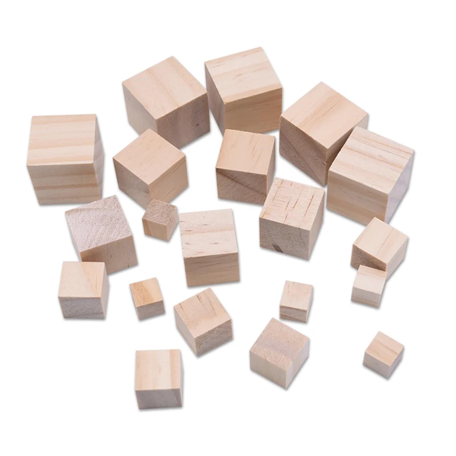 500 piezas de 10 mm sin terminar en blanco Mini bloques cuadrados madera DIY cubos maciza artesanías