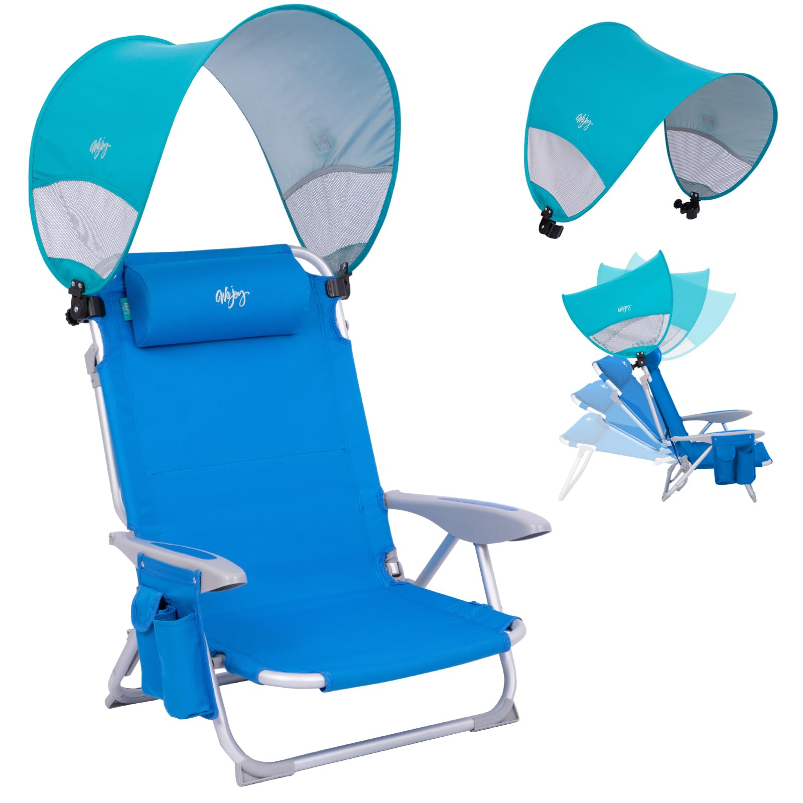 #WEJOY Beach Chair with Canopy Shade