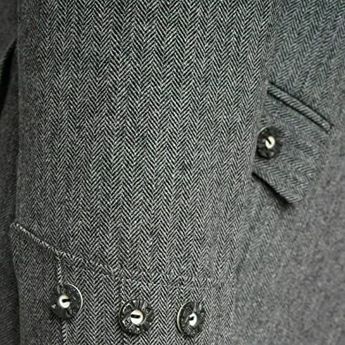 Grey Tweed Crail Highland Kilt Jacket and Waistcoat Scottish Wedding Dress (48)3