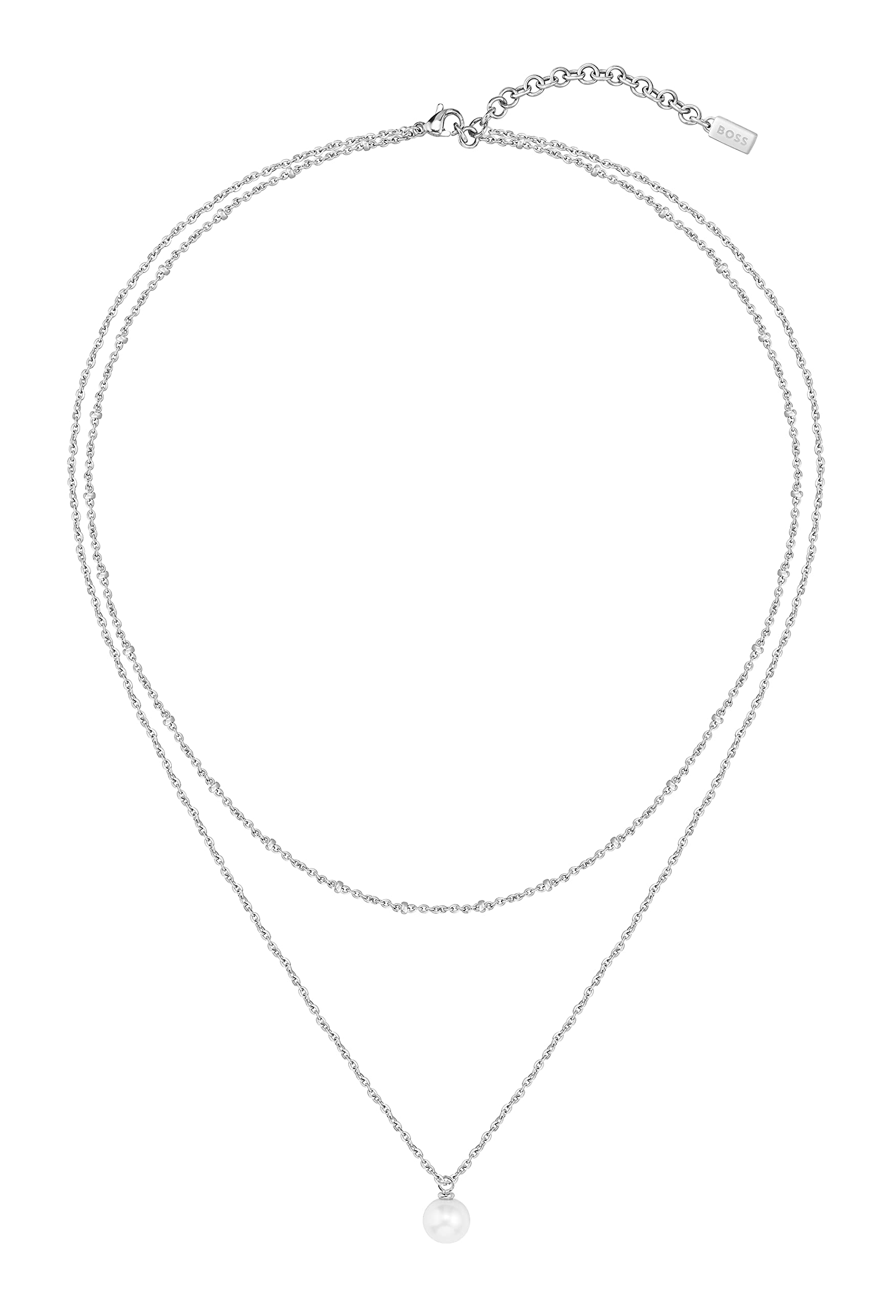 BOSS Jewelry Orecchini A Cerchio Donna Oro Giallo - Collezione CORA - 20mm Con Perla