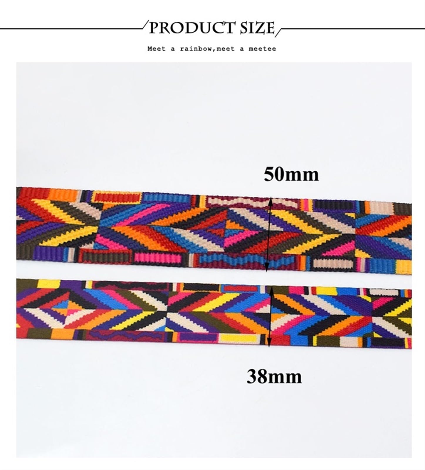 Yueton Nastro Jacquard Etnico Ricamato 4,5 Metri – Larghezza 5 Cm, In Poliestere, Per Cucito, Cinture E Fasce