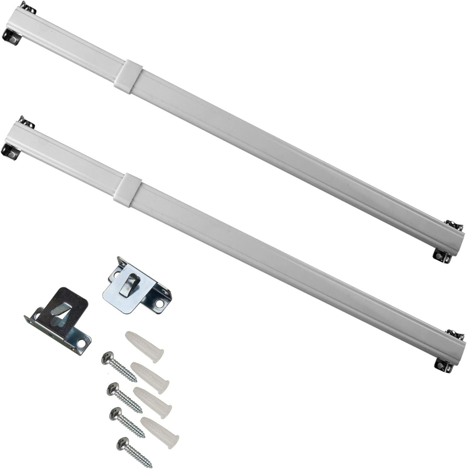 Flat Sash Rods 11-20 inch (Set of 2) - White