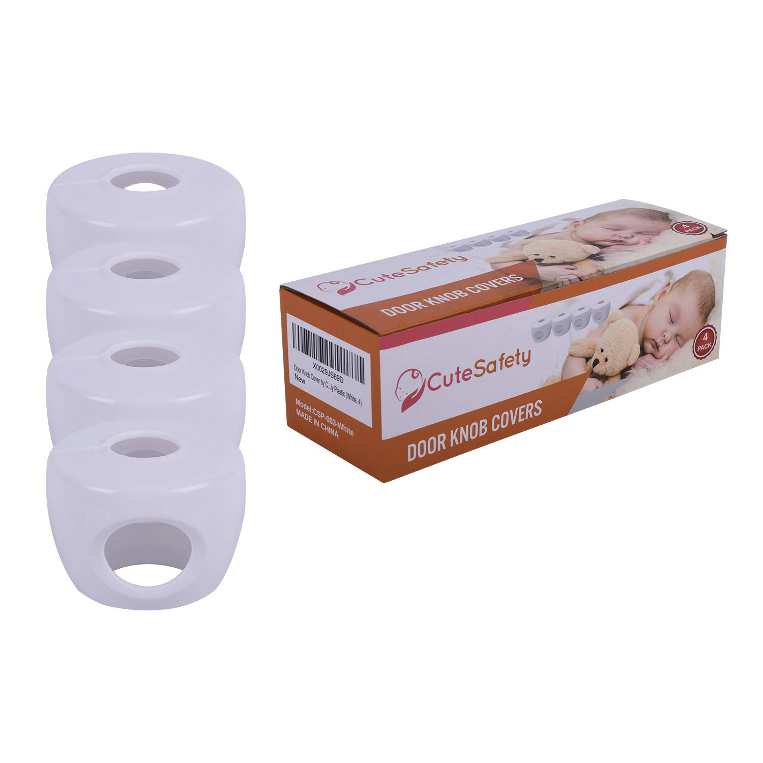 Door Knob Child Proof Covers - Baby Doors Lock - Knobs Safety for Kids, Toddler - Childproof Doorknob Cover Locks Handle and Protects Kid - Smart Babyproof Design - Easy Adult Use - Pack of 4