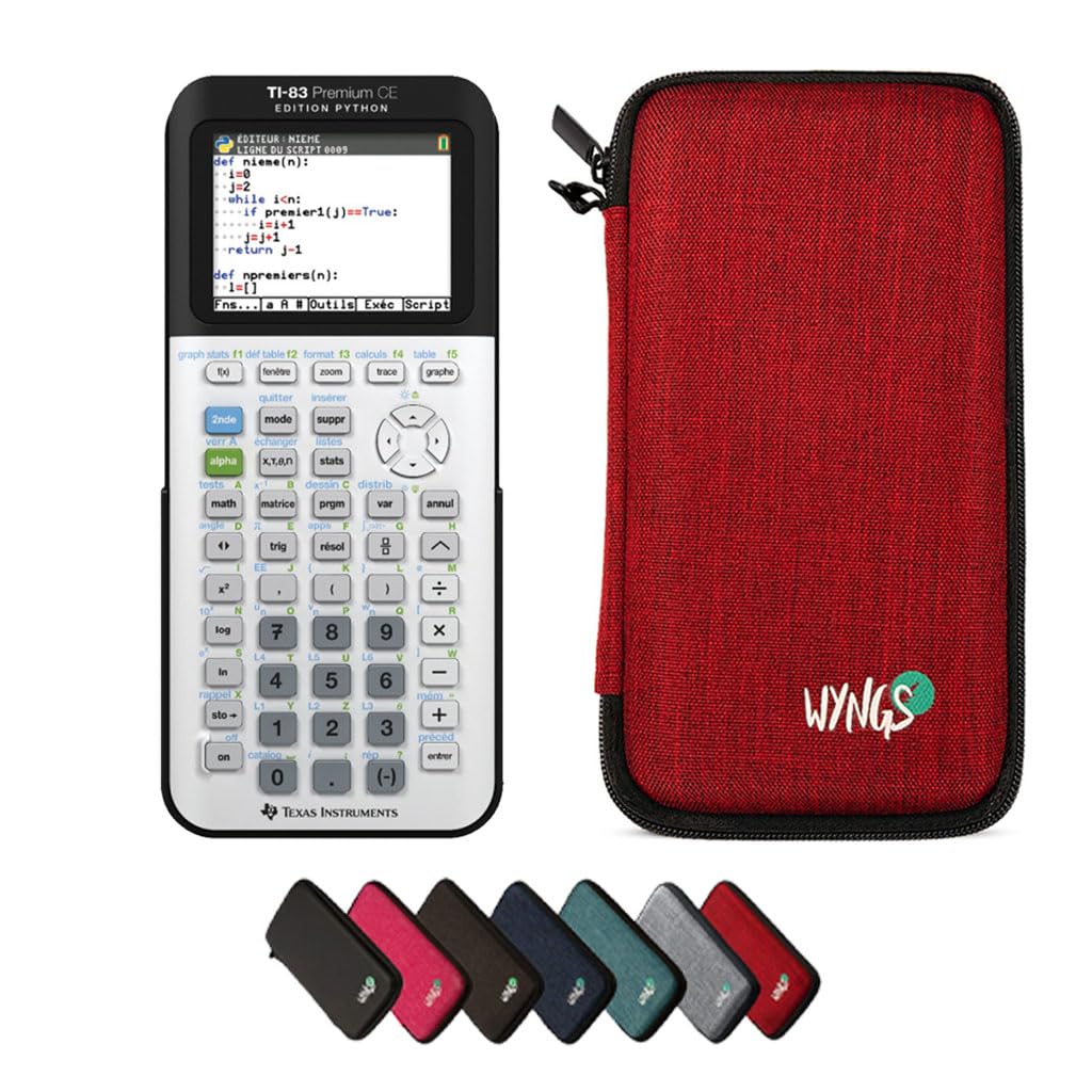 CALCUSO Ensemble de Base Rouge avec Calculatrice Graphique TI-83 Premium CE Python
