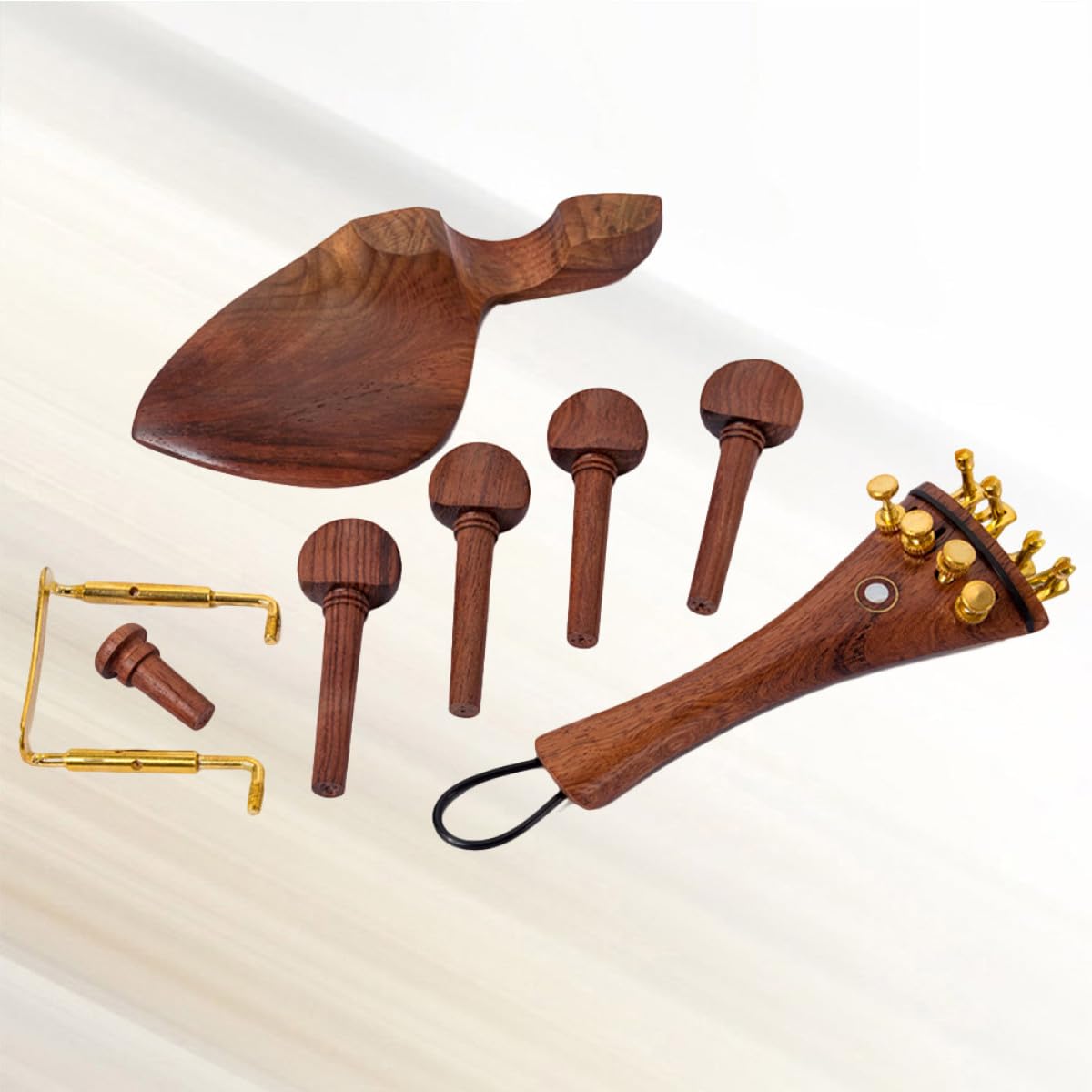 Toddmomy Accesorios para Violín Resistente Tensión de Cuerdas Juego de 15 Piezas de Madera Acabado Fino Adecuado para Violines DIY de Alta Gama