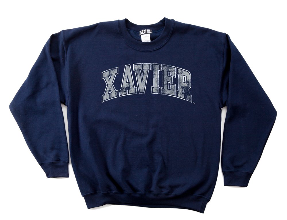 NCAA Xavier Musketeers 50/50 Blended 8-Ounce Vintage Arch Crewneck Sweatshirt