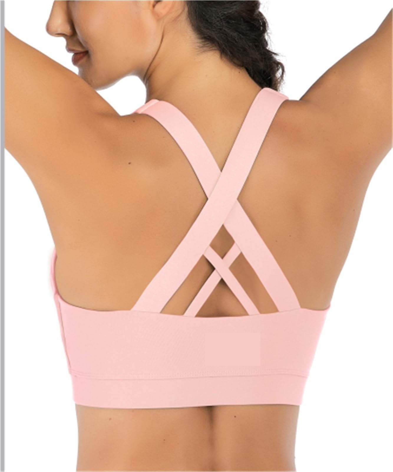 Sujetador Deportivo Mujer Sujetador Deportivo De Apoyo For Mujer, Copas Extraíbles Con Tirantes Acolchados Y Espalda Cruzada Sujetador Gimnasio(Pink,XL)