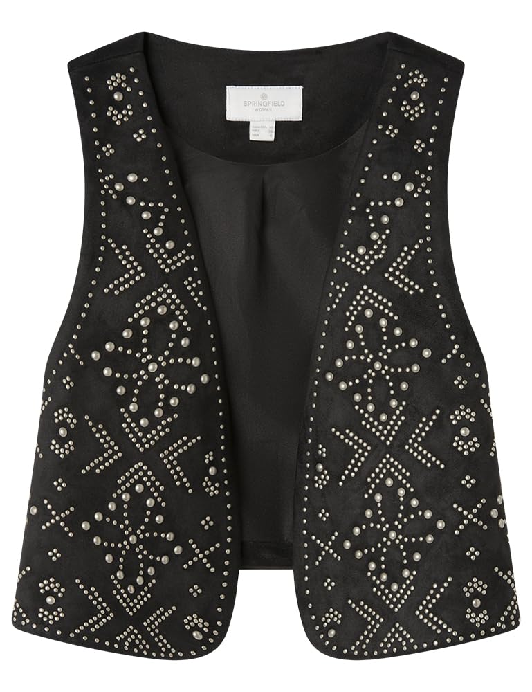 SPRINGFIELD Vest With Studs Tachuelas Vest Mujer (Pack de 1)