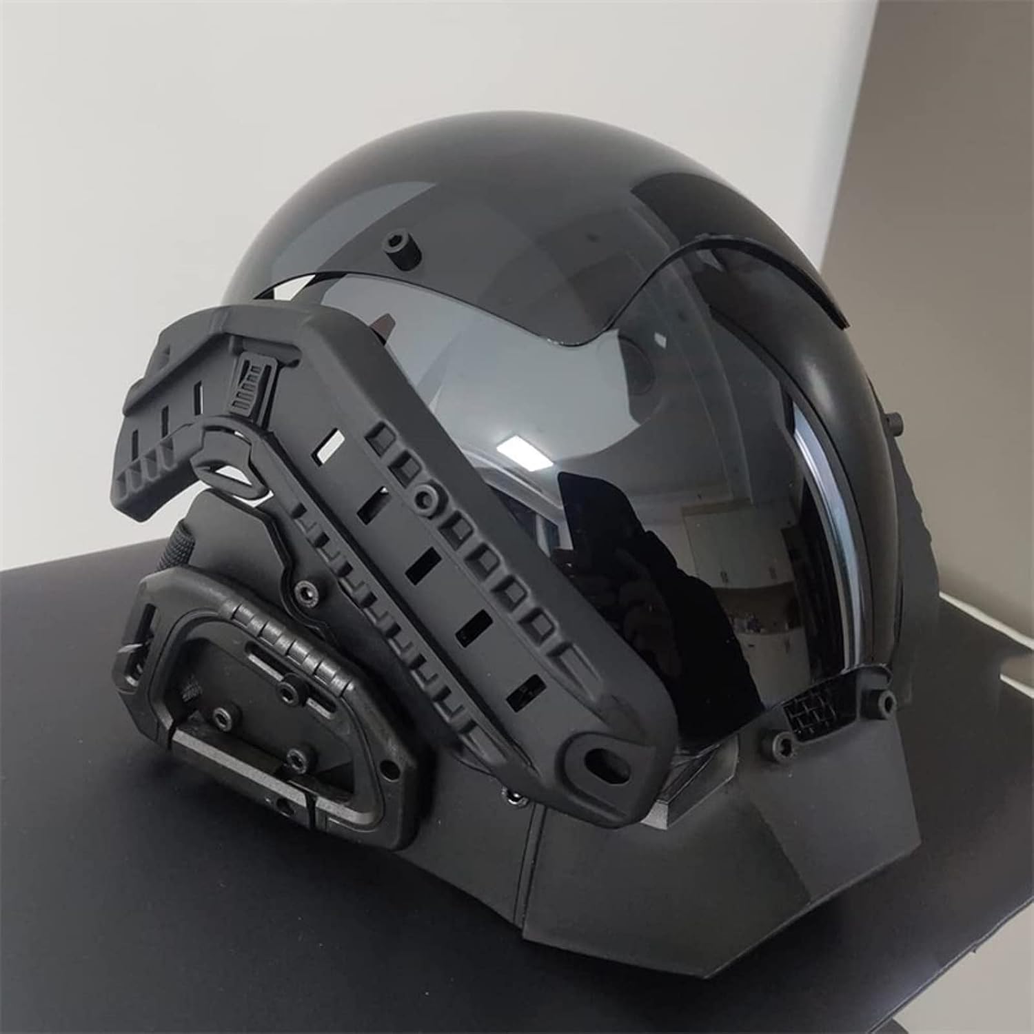 NECHARI Punk Gothic Helmet Mask Futuristic Techwear Sci Fi Gothic Mask Halloween Cosplay Halloween Party Music Accessories
