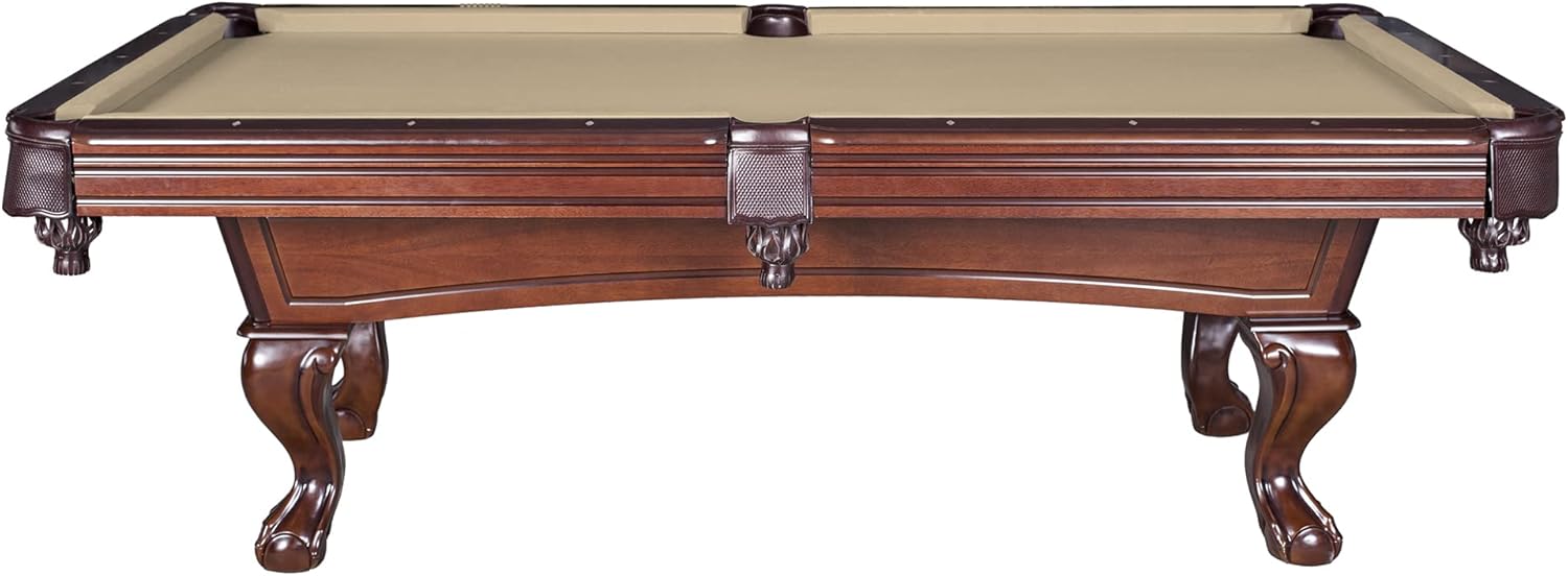 Hathaway Augusta 8-ft Pool Table Pool Table for Family Game Rooms with Camel Felt, 57-in Cues, Balls, Brush and Chalk - Walnut Finish : Everything Else