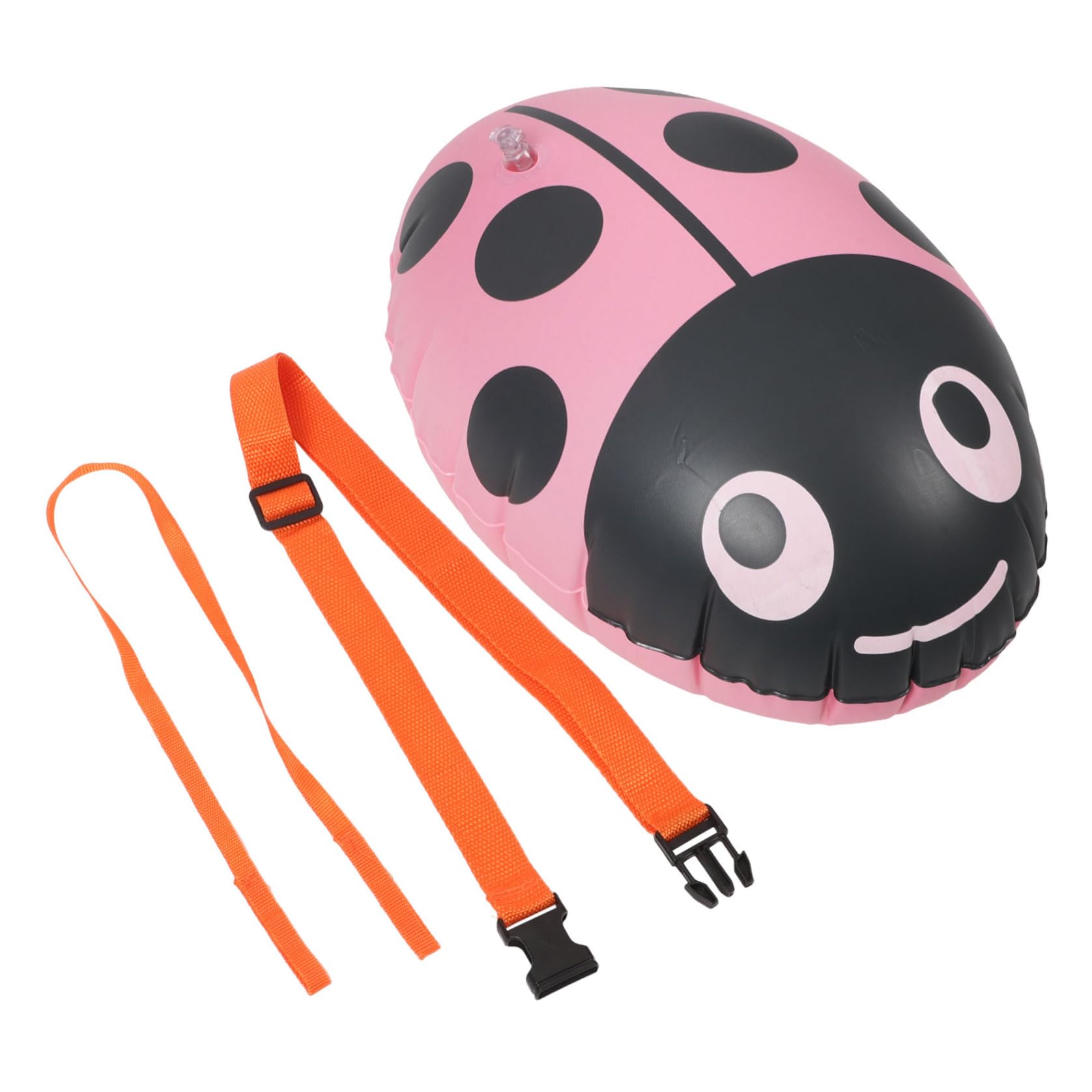 Boa da Nuoto Gonfiabile Doppio Airbag Spesso Design Coccinella, Galleggiante per Principianti per Vacanze Estive e Sicurezza in Piscina