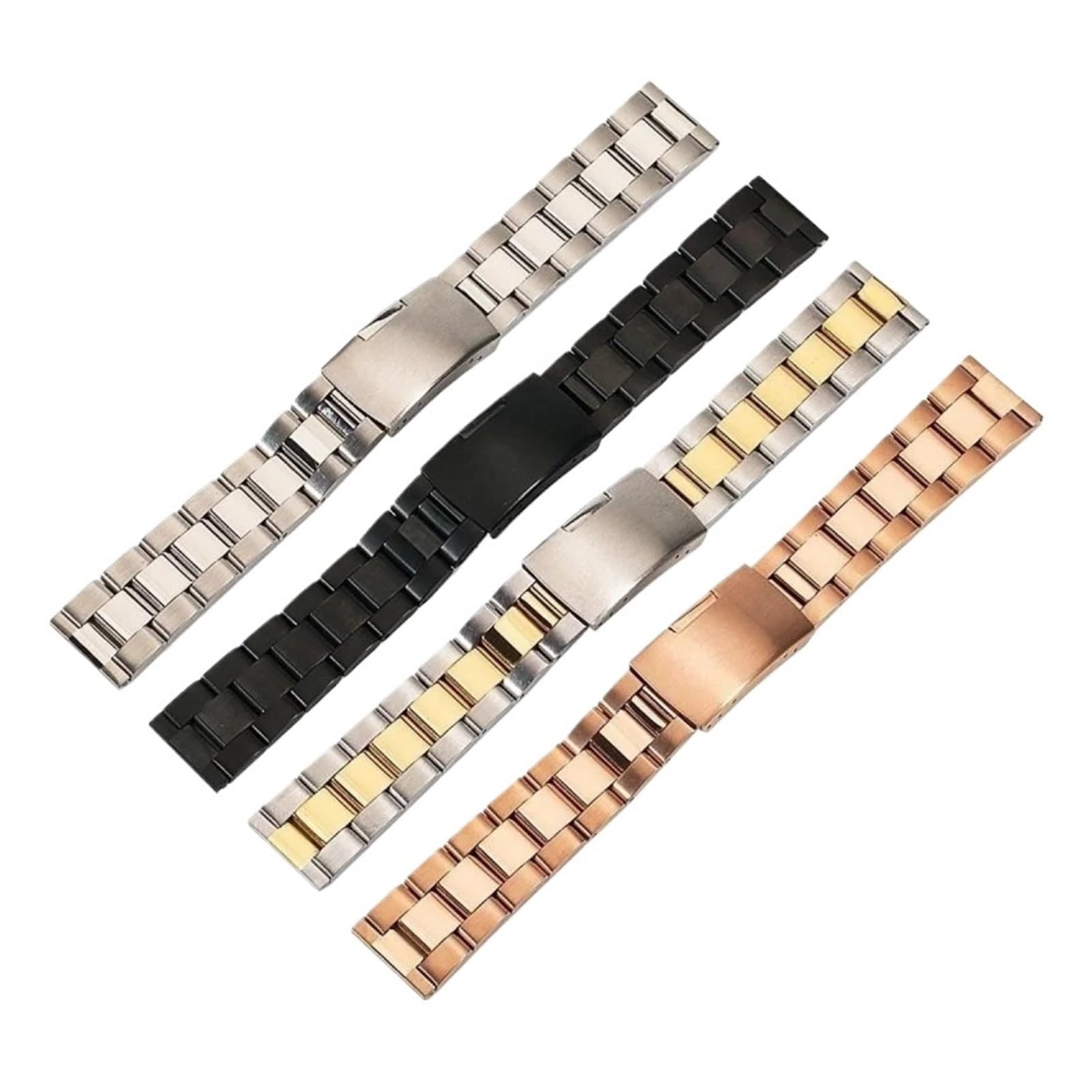 HMFANG Bracelet De Montre En Acier Inoxydable 18 Mm, 20 Mm, 22 Mm, 24 Mm, 26 Mm, 28 Mm, 30 Mm, Boucle Déployante, Bracelet De Rechange For Montre-bracelet For Hommes, Accessoires