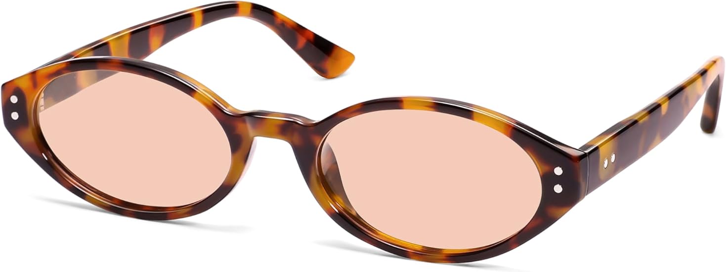 Retro Oval Polarized Sunglasses for Women Chic Cat Eye Trendy 90s Shades UV400 Protection AP3743