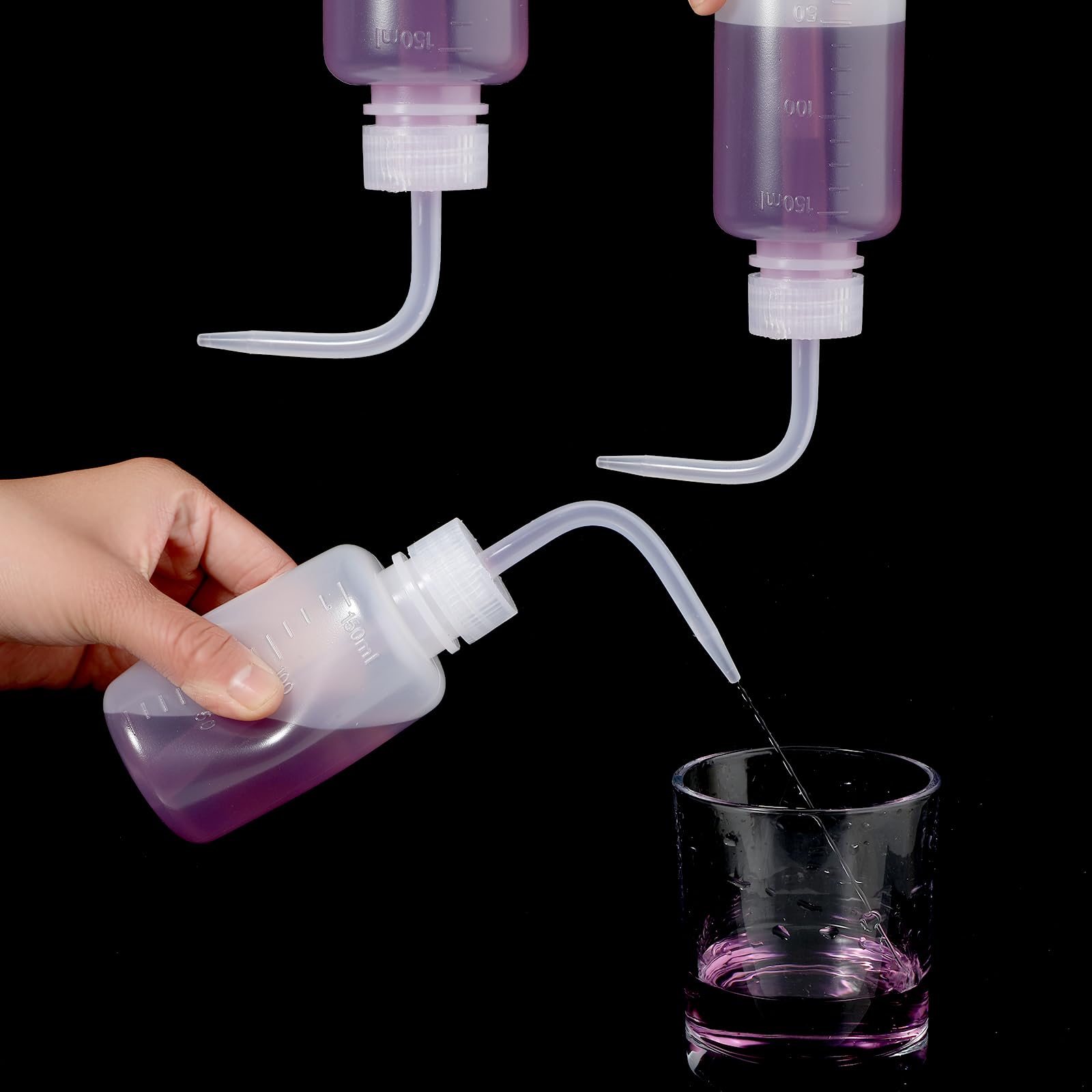 Qianyu 2 Stück Spritzflasche 150 ml Laborflasche Waschflasche Kunststoff Sicherheits-spritzflasche Bewässerung Werkzeuge Quetschflasche für Laborreinigung Pflanzenbewässerung
