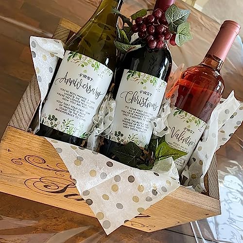 20Pcs Custom Wine Labels for Bottles Wedding,Personalized Wine Stickers,Custom Wine Labels for Bottles,Champagne Labels Personalized (6,9x12.7cm)