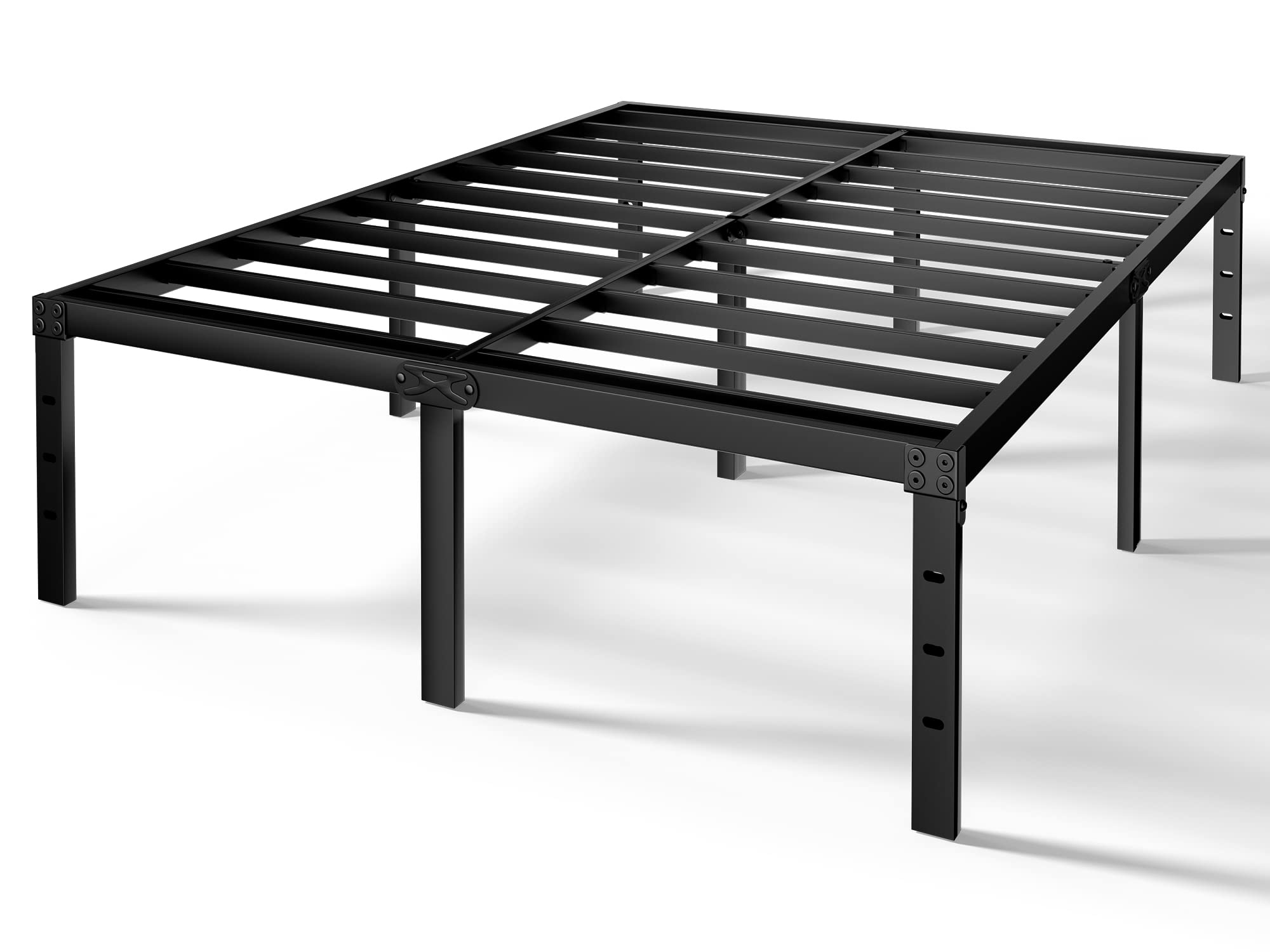 King Size Bed Frame - 18 in Sturdy Platform Bed Frame King, Heavy Duty Metal Bed Frame No Box Spring Needed, Quick & Easy Assembly, No Noise, Black