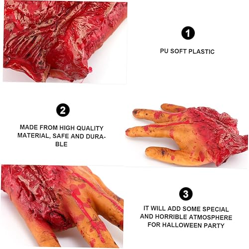 Miniatura 3 de ibasenice Accesorios de mano falsos, 1 unidad, caja de almuerzo de órgano, brazos falsos, piezas humanas de Halloween, órganos humanos artificiales,