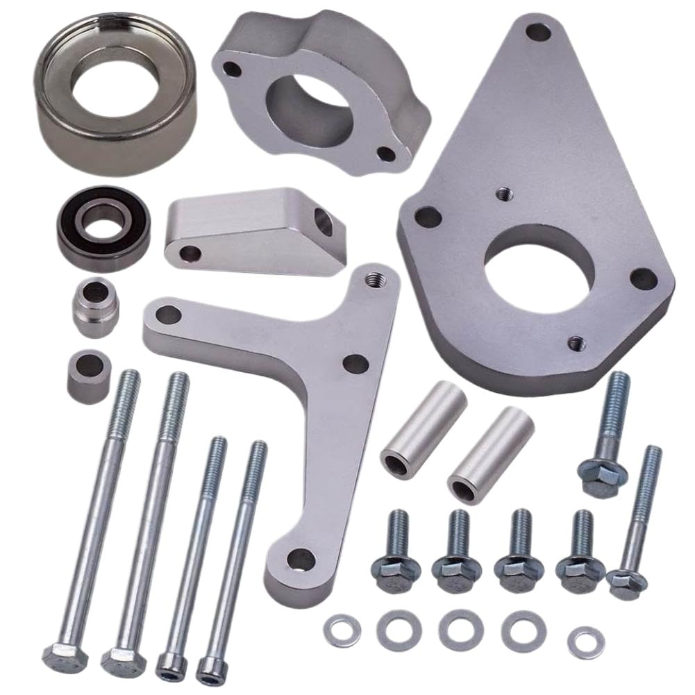 Low Mount Alternator and Power Steering Bracket Compatible with LSX LS1 LS6 LS