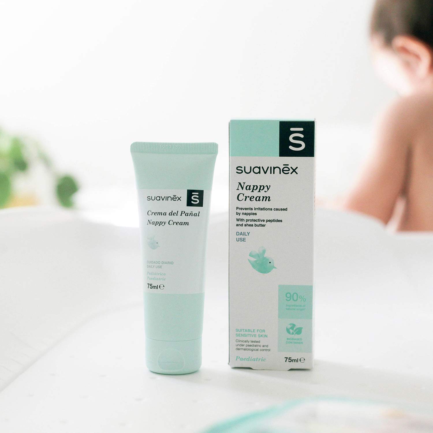Image secondaire de Suavinex, Crème de change pour bébés, 75 ml, Convient aux peaux sensibles, 90% d'ingrédients d'origine naturelle, Crème de chang