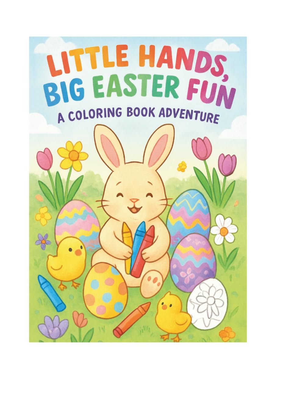 Little Hands, Big Easter Fun: A Coloring Book Adventure: Fun Activities with Bunnies, Eggs & Spring Scenes for Kids Ages 4-8