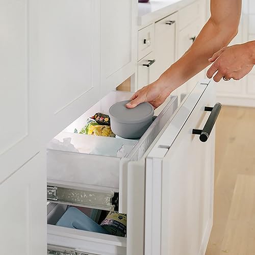 Miniatura 5 de Silipint Tazones con tapa de silicona Juego de 3 Piedra lunar - 10, 20 y 30 oz - Flexibles, irrompibles, reutilizables, antideslizantes, sostenibles