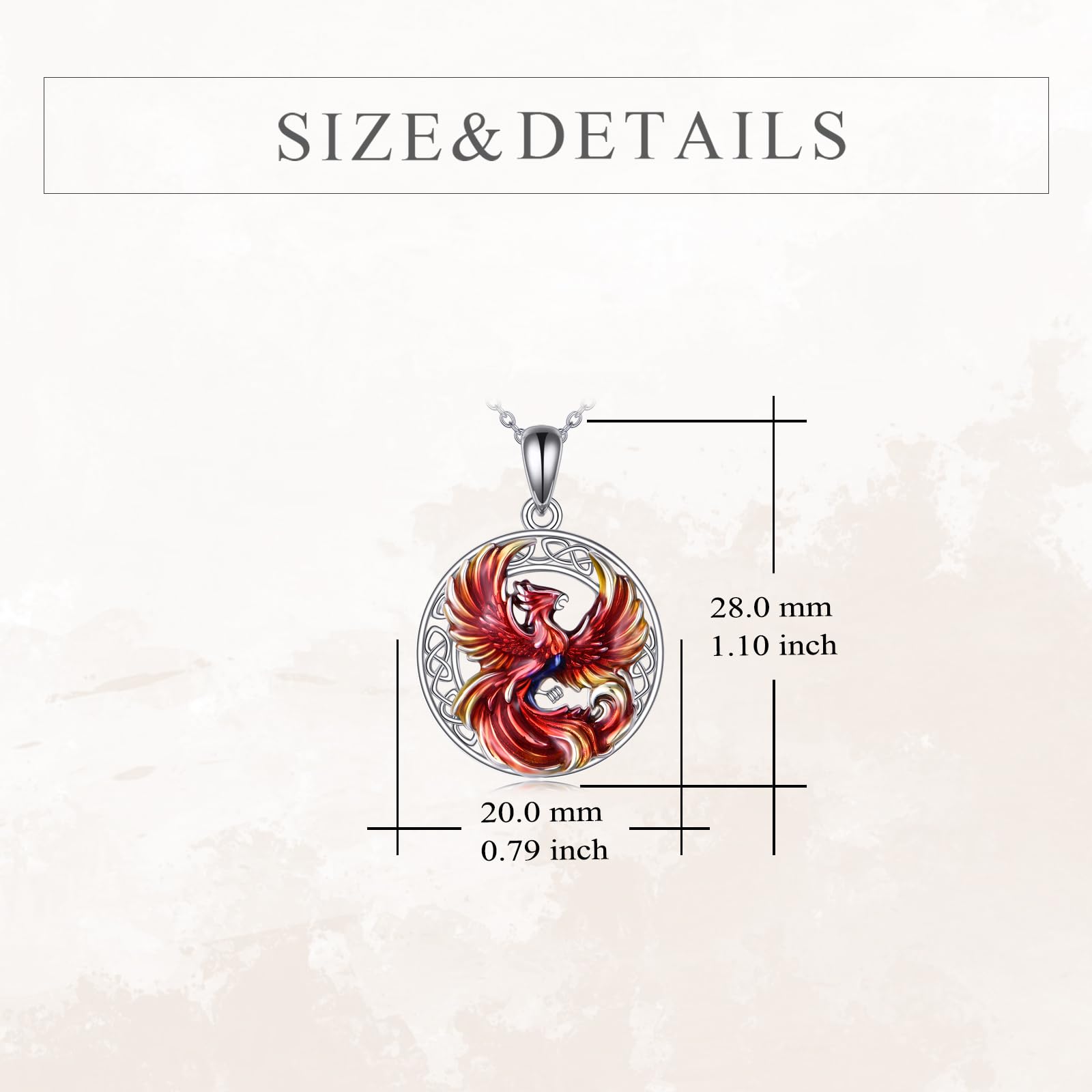 KZX Phoenix Halskette 925 Sterling Silber Keltische Phoenix Anhänger Halskette Phoenix Schmuck Geschenke für Frauen