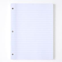 Amazon Basics Loose Leaf Paper, Wide Ruled Paper, Reinforced, 3 Hole Punched, 150 Sheets, 10.5" x 8", 1 pack, White