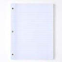 Amazon Basics Loose Leaf Paper, Wide Ruled Paper, Reinforced, 3 Hole Punched, 150 Sheets, 10.5" x 8", 1 pack, White