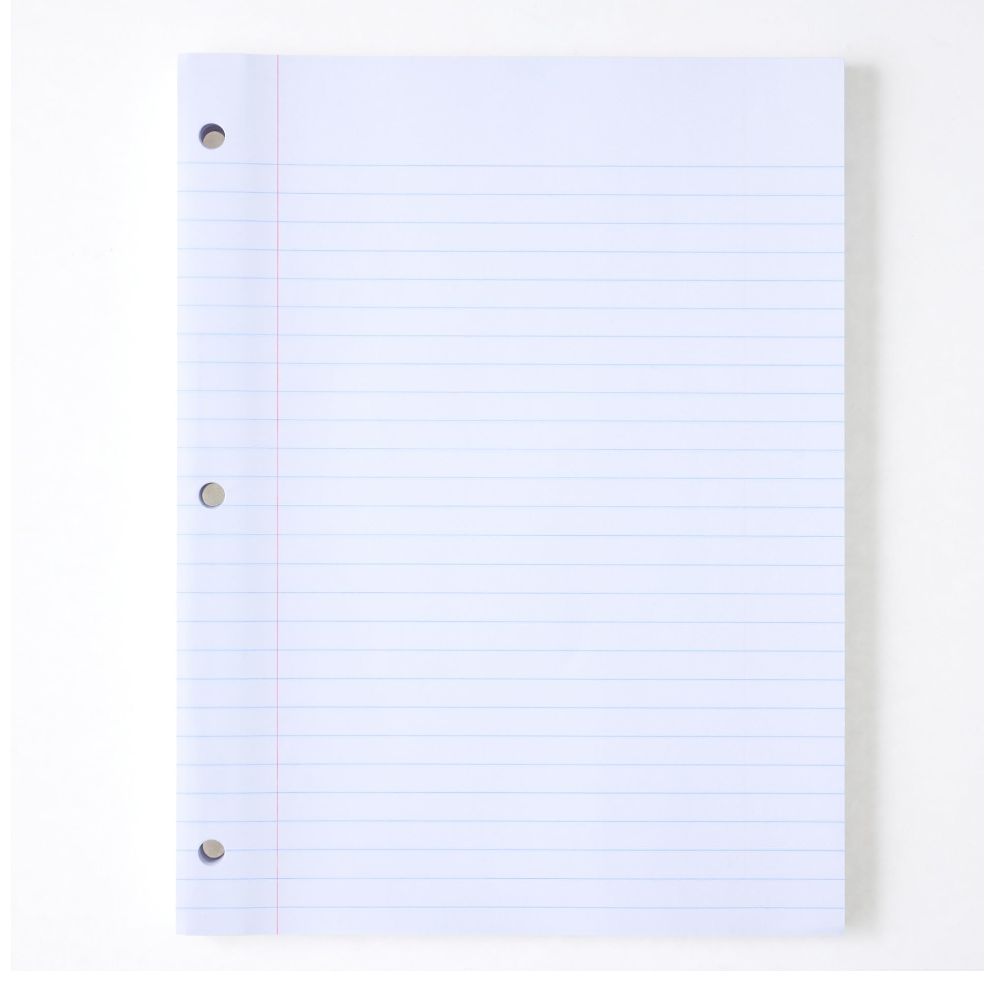 Amazon Basics Loose Leaf Paper, Wide Ruled Paper, Reinforced, 3 Hole Punched, 150 Sheets, 10.5" x 8", 1 pack, White