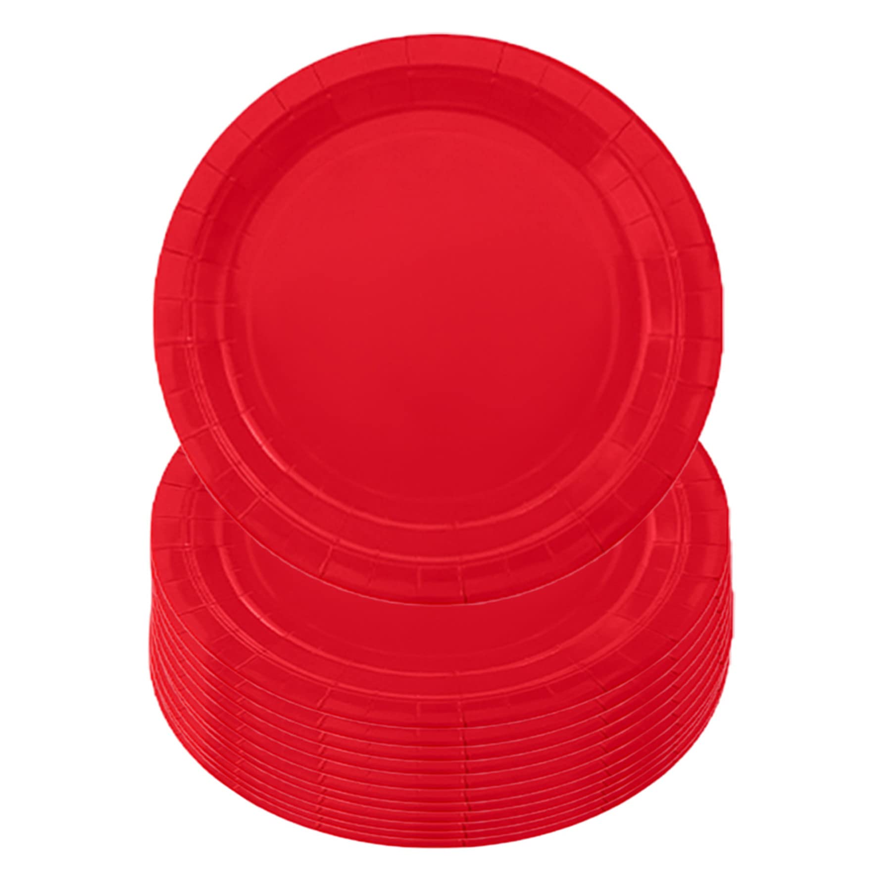 16PCS Classy Ruby Red Paper Plates 23cm,Disposable Paper Plates 9 inch Solid Color Paper Round Dinner Plates Tableware Party Plates for Birthday,BBQs,Christmas,Picnic,Kids Shower Party Plates Supplies