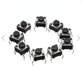 TECHDELIVERS Momentary Tactile Push Button Switch Mini 4pin - Pack of 10