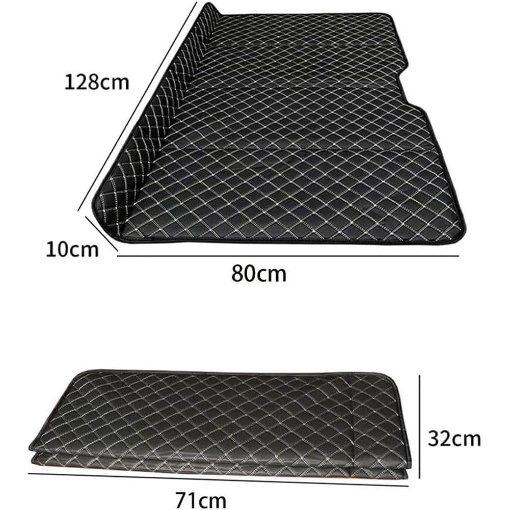 Colchón No Inflable Coche para VW Golf 6 Mk6 2008-2024, Cama de Viaje Plegable Colchon Extensor Asiento Trasero Portátil Camping Accesorios,A/Black-Gold Wire
