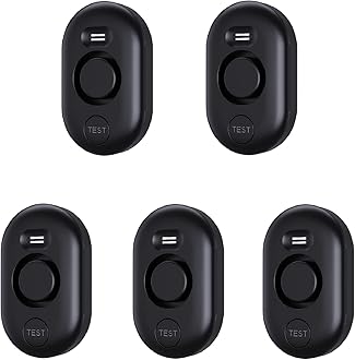 Water Leak Detector Sensor Alarm: Home Water Flooding Monitor Smart Sink Overflow Monitoring Adjustable Wet Moisture Alert Pipe Leakage Drip Detection Warning for Basement Floor (5 Sensor)