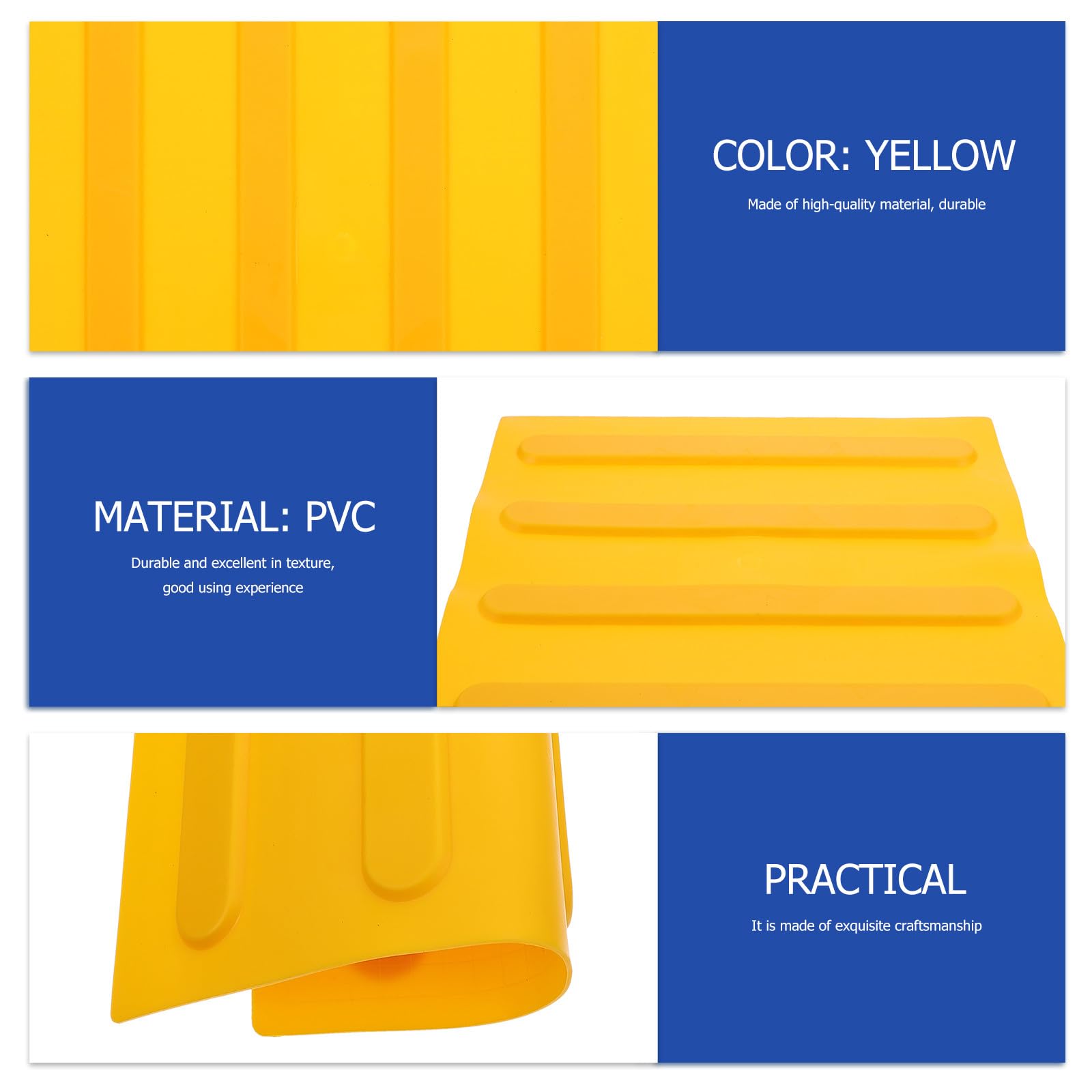 LIFKOME Mattoni Facili da Staccare Arancione 5 Ciechi in Pvc e Pratici per Marciapiedi Pavimenti per Non Vedenti