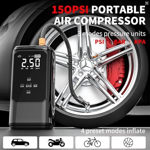 Jump Starter Power Pack with Air Compressor, NOVA TECH 5000A Portable Car Battery Booster (10L Petrol/8L Diesel), 12V Car Jump Starter Power Bank with Jump Leads, LCD Screen, Emergency Light - Image 3