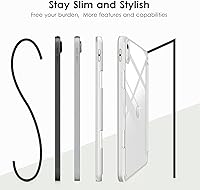 Vista 6 de VIKESI - Funda para iPad (A16) 11 pulgadas 2025 y iPad 10ª generación 10.9 pulgadas 2022, con parte trasera transparente y marco de TPU a prueba