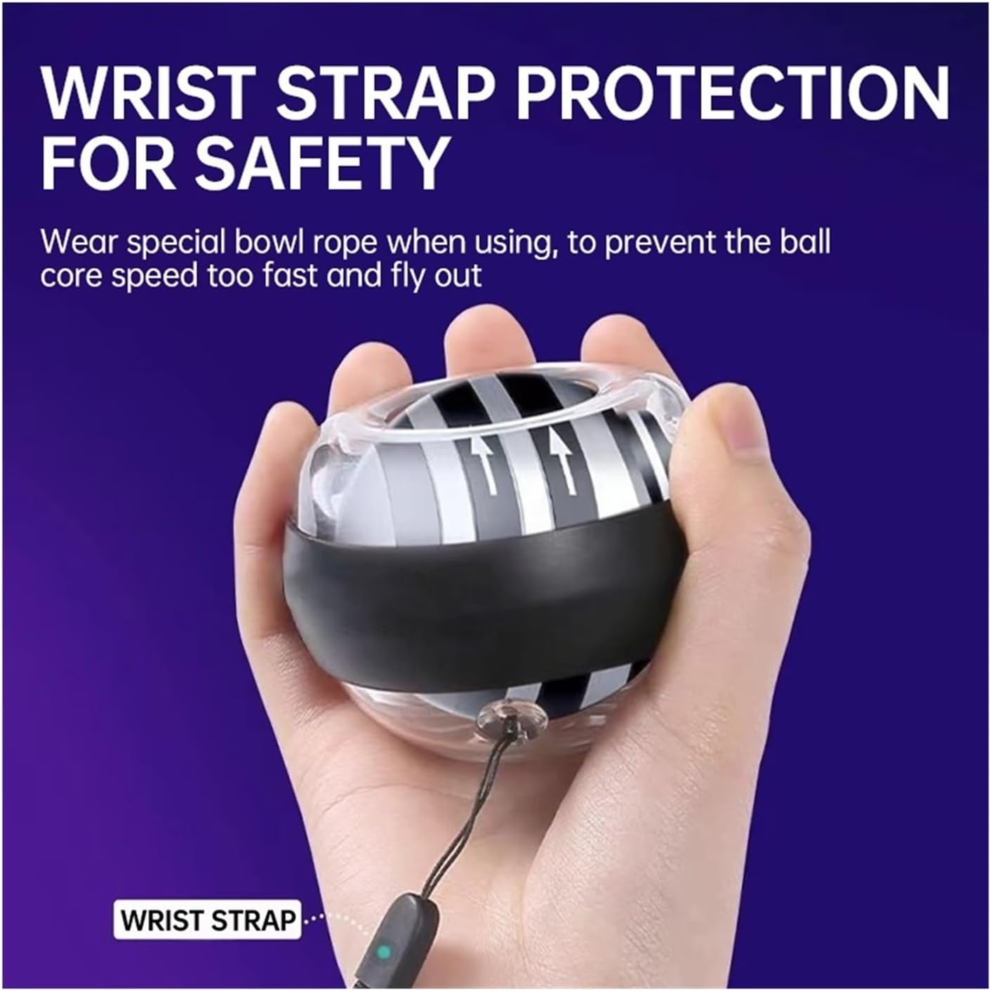 MUSM Wrist Strength Ball Auto-Start Gyroscope Strength Training Ball Silent Pressure Relief Tool Home Fitness Forearm Exercise Device