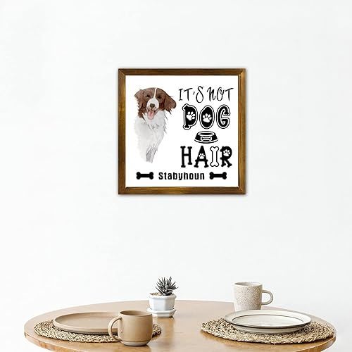 Vista 114 de Letrero de madera con texto en inglés «It's Not Dog Hair» («It's Not Dog Hair» American Bully Dog Dog), regalo decorativo para la pared del hogar