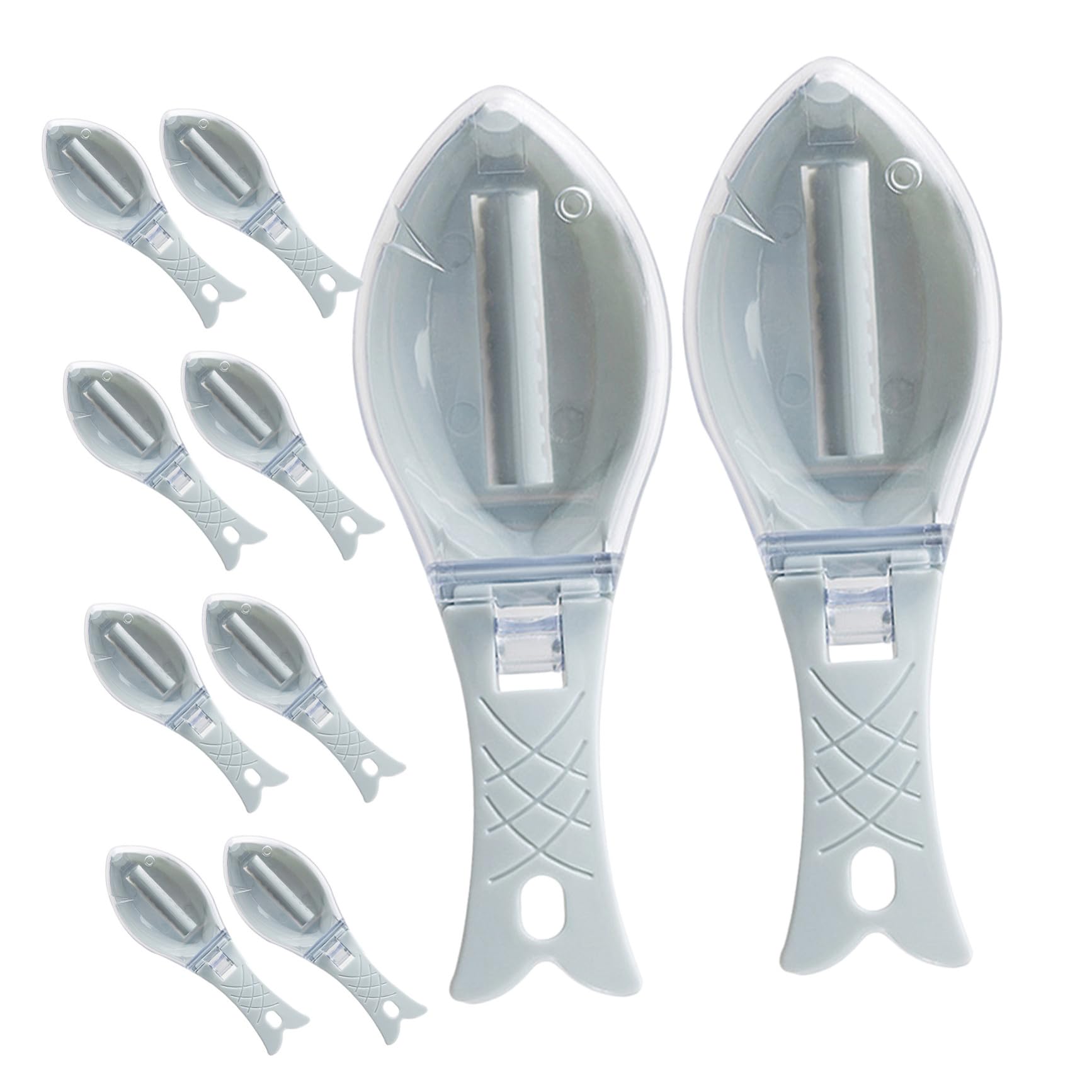 NUOBESTY Raschietto per Squame di Pesce Manuale 10 Pezzi in ABS As