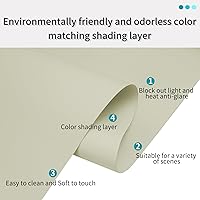 Vista 3 de MYshade Persianas enrollables opacas sin cordón, con funda de cenefa, oscurecimiento de habitación para el hogar, oficina, baño, puerta francesa