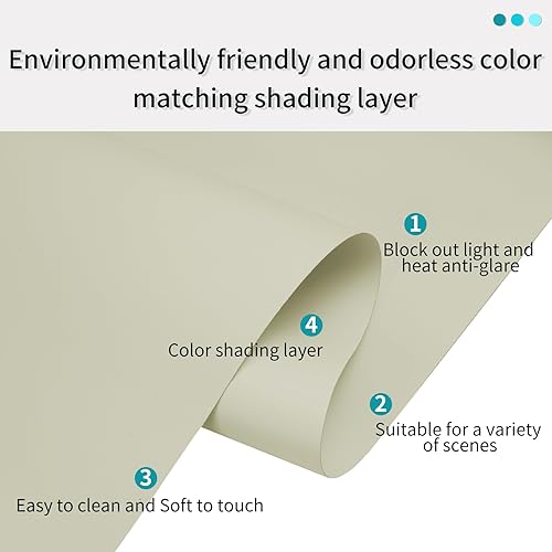 Miniatura 3 de MYshade Persianas enrollables opacas sin cordón personalizadas, con cubierta de cenefa, oscurecimiento de habitación para el hogar, oficina, baño,