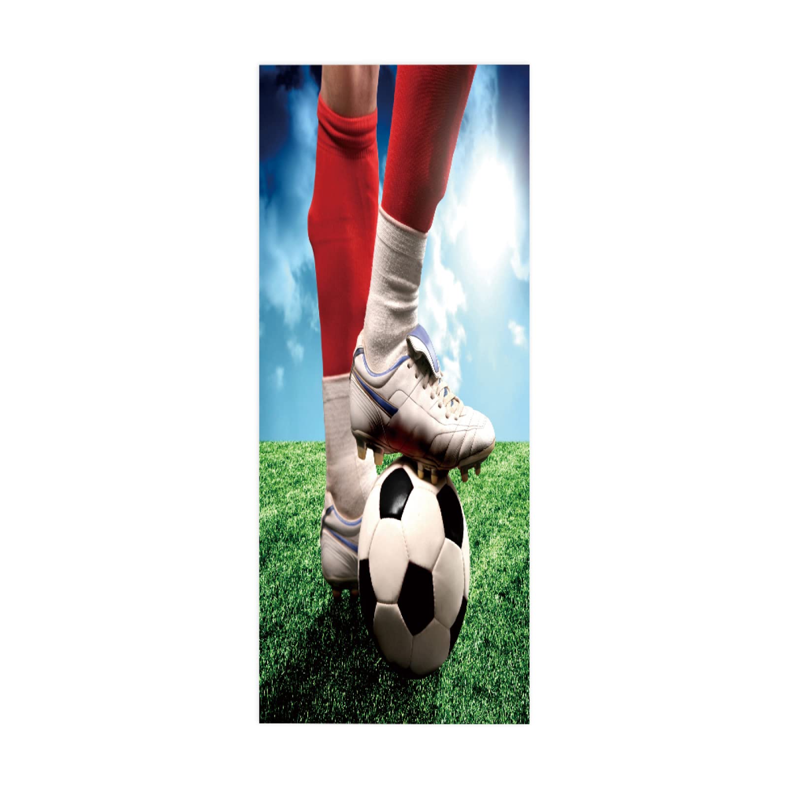 3D Door Stickers Abstract Football Mural Art Sticker Wallpaper Self-Adhesive Decals Removable Vinyl W100 x H215cm