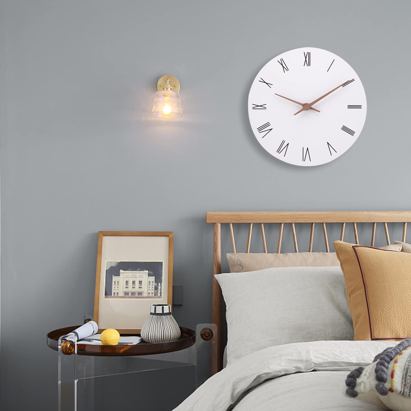 Horloge Moderne Salon Cuisine ACCSHINE Horloge Murale 30 Cm Silencieuse - Sans Tic-tac - Étoiles Bleu Horloge Sans Tic Tac Chambre