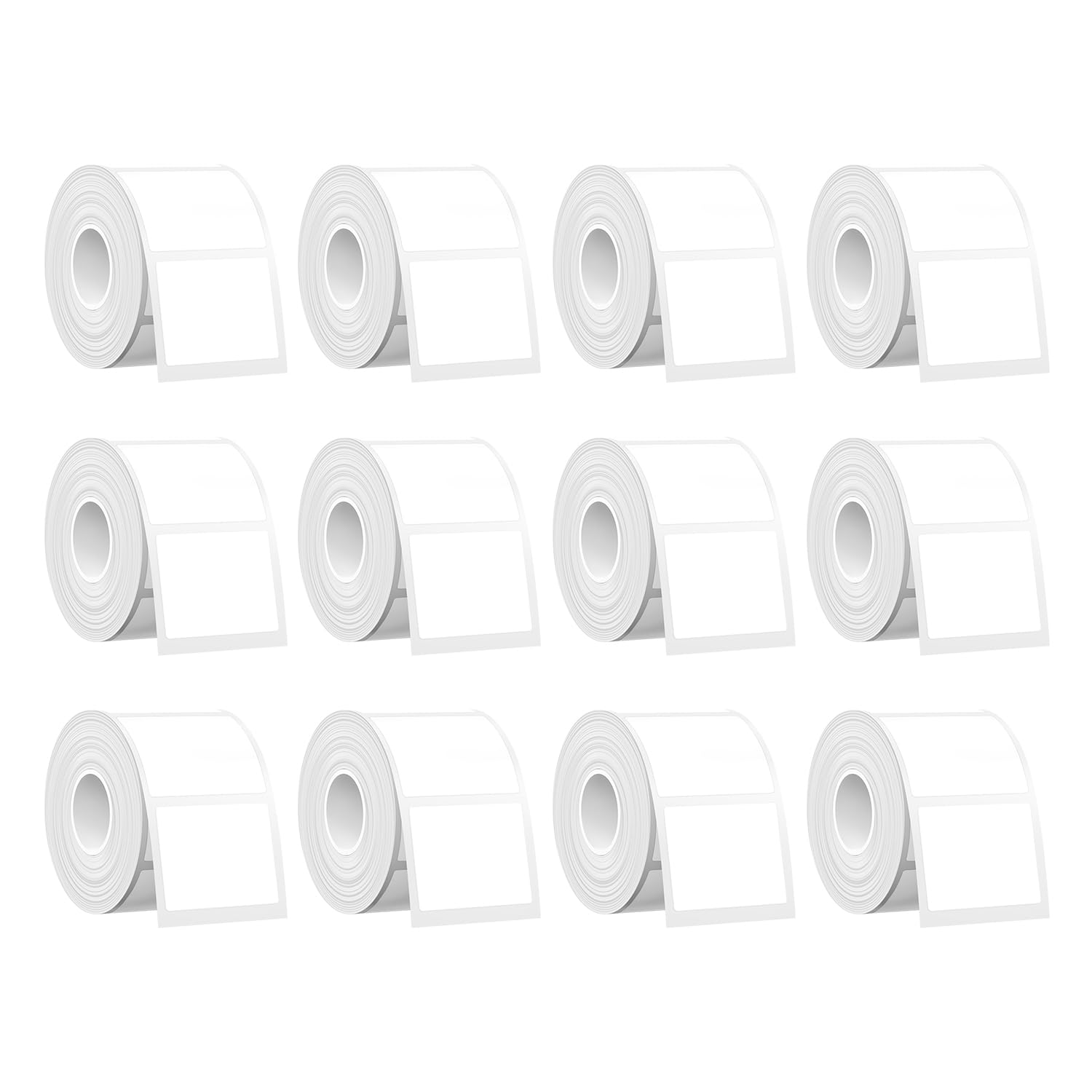 SUPVAN T50M Series Label Maker Tape, Pack of 12 Rolls 1.57'' × 1.18'' (40mm × 30mm) 250 Labels/Roll Genuine Laminated Thermal Label Tape, Waterproof