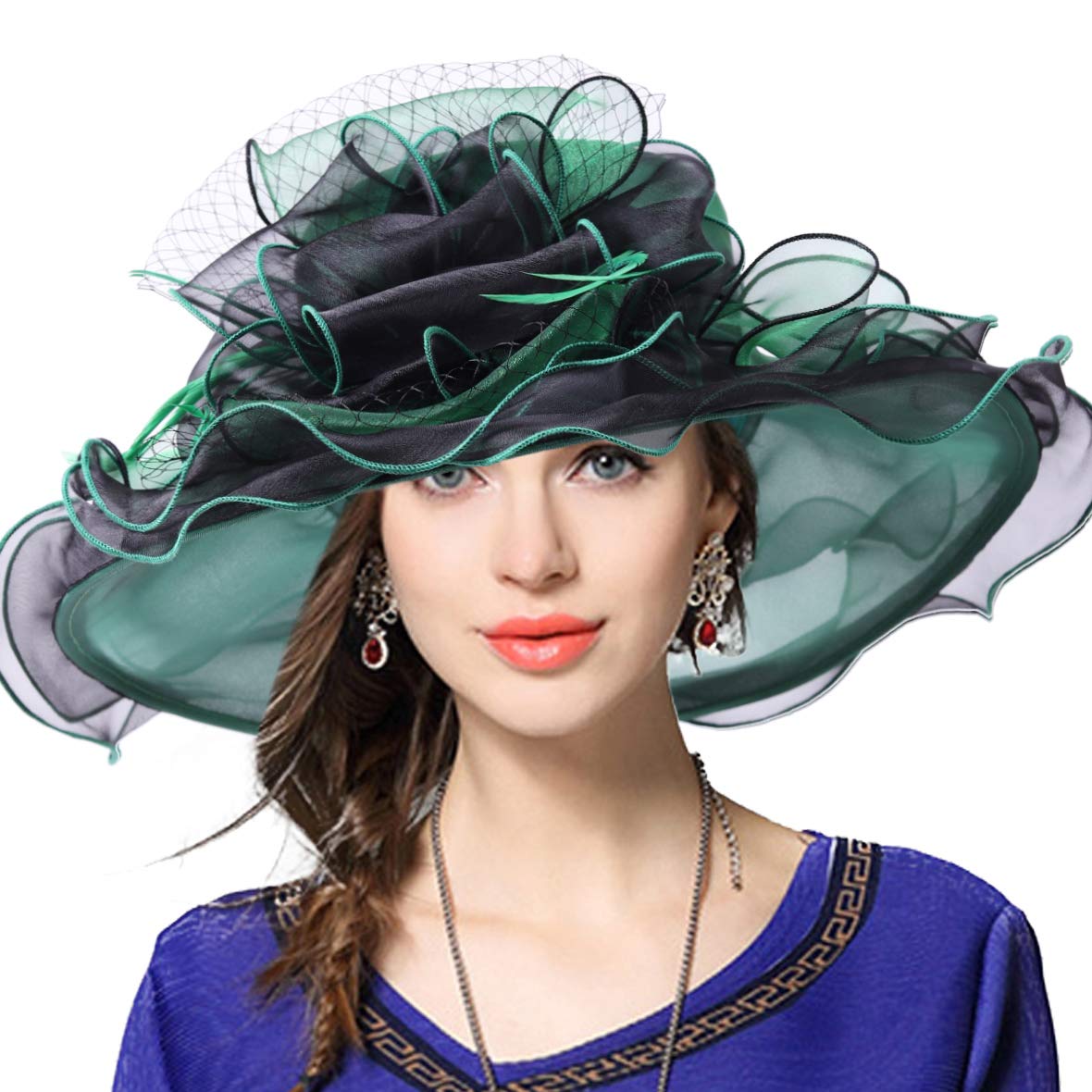 Vecry Women's Green/Black Church Derby Dress Fascinator Bridal Cap British Tea Party Wedding Hat ()
