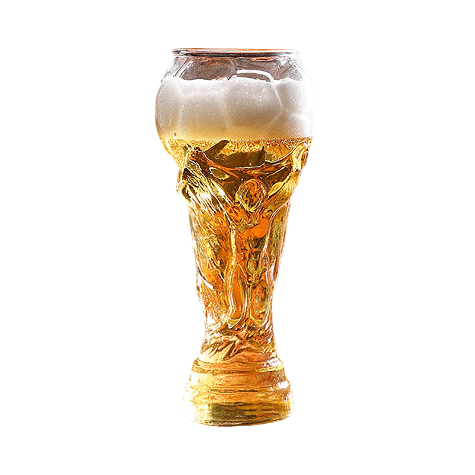 Trophy Style 600ML Beer Glass for 2026 Football Championship, Soccer Tournament Pint Glass, Large Beer Mug with Football Bottle Opener for Party & Gift for Father Men Soccer Fans (C 450ml)