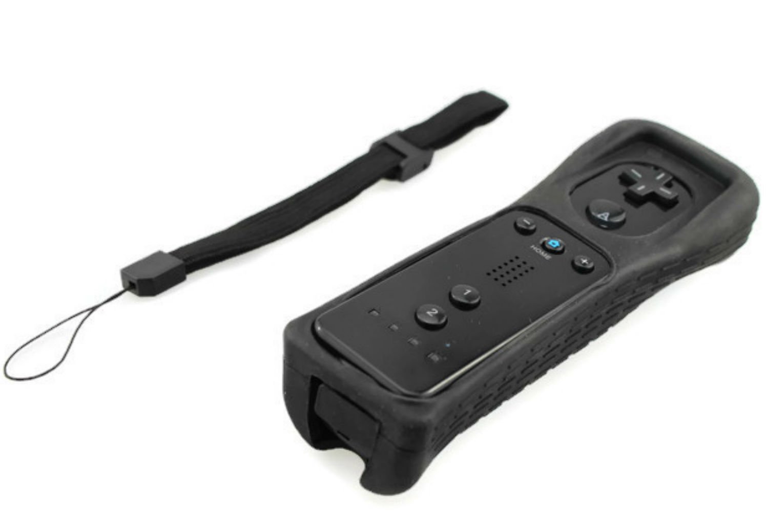 AMGGLOBAL® 2 x Nunchuck 2 x pilot zdalnego sterowania Nunchuk do pilota Nintendo Wii WII + darmowa silikonowa osłona różowa czarna niebieska czerwona wiązka (czarna)